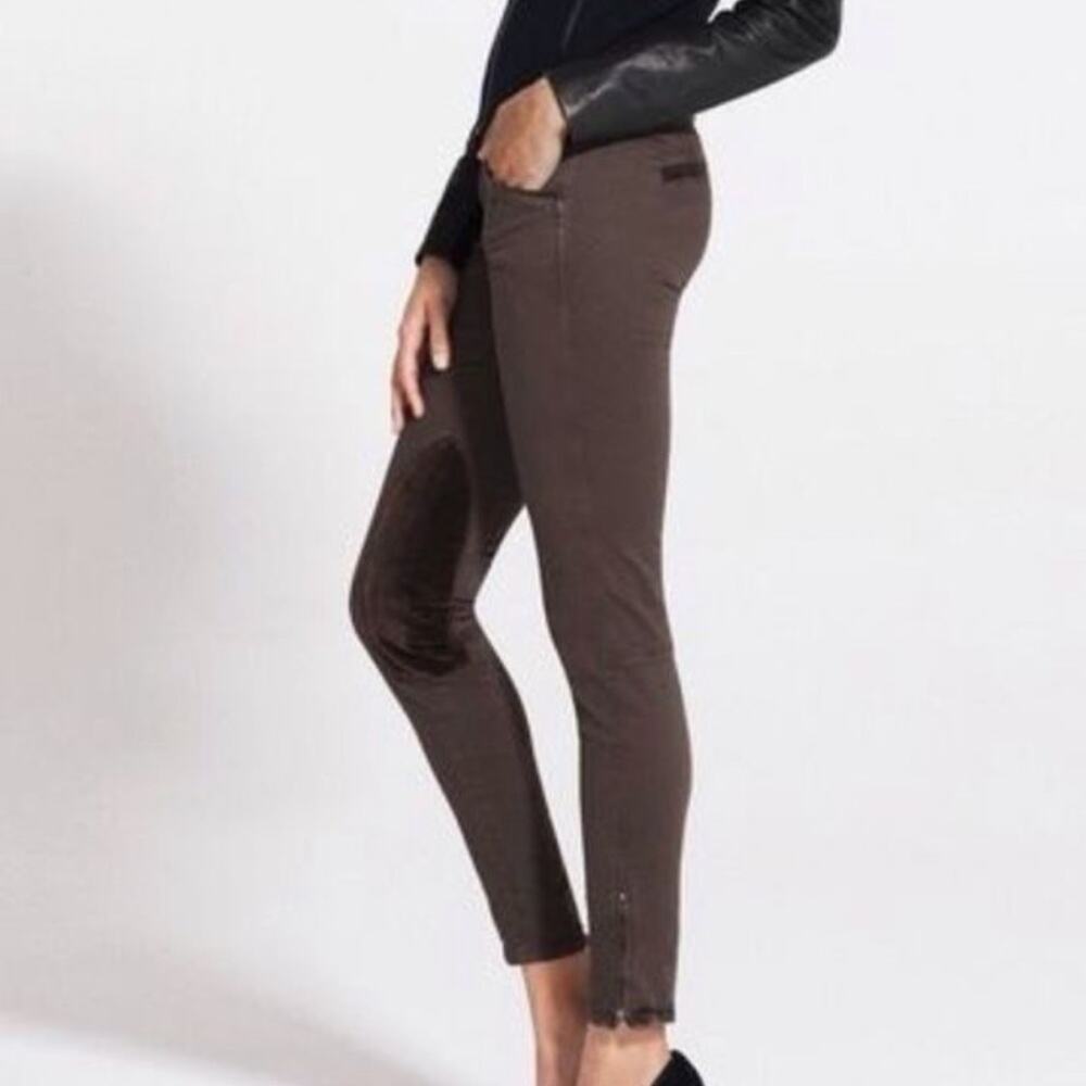 J BRAND Skinny Jeans Womens 30 Olive Green Jodhpurs with Ankle Zippers
